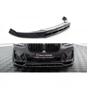 Maxton Design spoiler suitable for front bumper of BMW X3 with M package G01 after 2021, black lacquer
