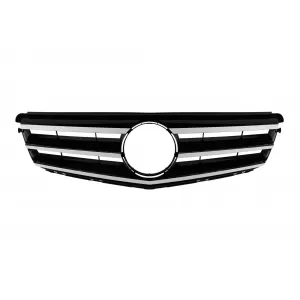 Chrome/black Avantgarde grille suitable for Mercedes C-Class W204 sedan, wagon, coupe 2007-2014