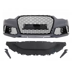 Front RS6 bumper suitable for Audi A6 C7 4G 2015-2018 with PDC, with washer nozzle covers - ABAUFX6009013