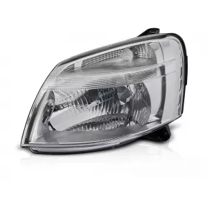 Left reflector headlight suitable for Citroen Berlingo, Peugeot Partner 2002-2010 with chrome base