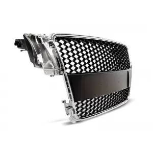 Chrome/black RS type grille suitable for Audi A5 2007-2011 Sportback, coupe, convertible with standard or S-line bumper