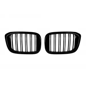 Double slat kidney grilles in black lacquer suitable for BMW X3 G01, X4 G02 2017-2021 - ABBMGR6009084
