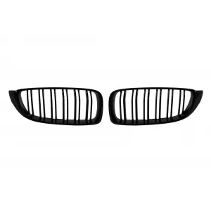 Double slat gloss black kidney grilles suitable for BMW 4 Series F32 Coupe, F33 Convertible, F36 Gran Coupe after 2013 - ABBMGR6009204