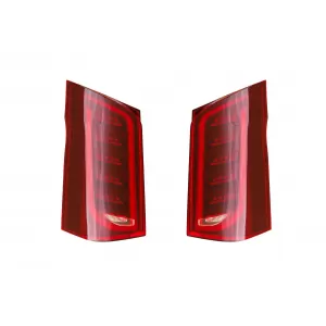 Maybach style LED tail light tuning kit suitable for Mercedes V-Class W447 2014-2024 with red base, left and right