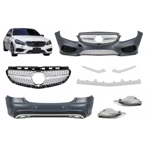 Tuning package type Line suitable for Mercedes E-Class W212 sedan 2014-2016 with chrome tips