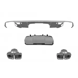 GL63 type diffuser with chrome tips suitable for rear A Design bumper for Mercedes GL X166 2012-2015 -oo--oo-