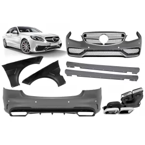 A Design package type E63 suitable for Mercedes E-Class W212 sedan 2014-2016 with fenders