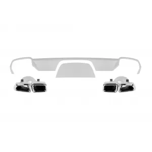 ML63 type diffuser with chrome tips suitable for rear A Design bumper for Mercedes ML W166 2012-2015 -oo--oo-