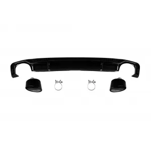 RS5 type diffuser with black tips suitable for rear S-line bumper on Audi A5 Sportback, Coupe, Cabrio 2016-2020 -O--O-