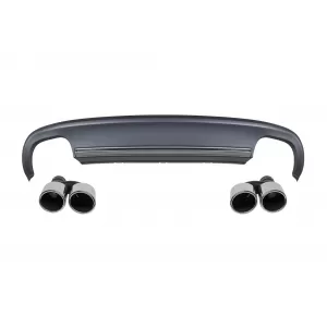S5 type diffuser with chrome tips suitable for standard rear bumper of Audi A5 Sportback 2012-2015 -oo--oo-