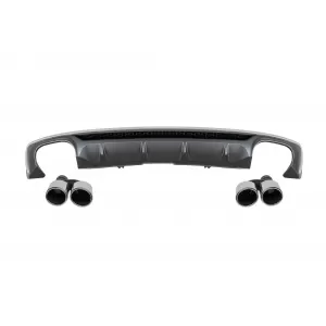 S5 type diffuser with chrome tips suitable for S-line rear bumper on Audi A5 Sportback, Coupe, Cabrio 2016-2020 -oo--oo-