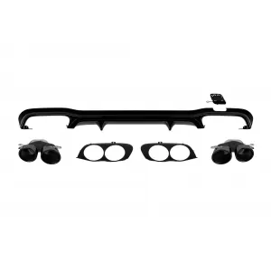 E53 GT type diffuser with black tips suitable for rear A Design bumper on Mercedes E-Class W213 2017-2022 -oo--oo-