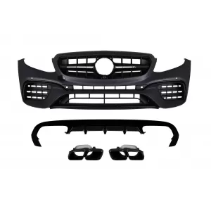 An A Design package type E63 suitable for Mercedes E-Class C238 coupe, A238 cabrio 2017-2019 with black exhaust tips, for the model with rear A Design bumper