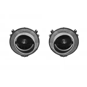Tuning headlight set suitable for Mercedes G-Class W463 with W464 design 1989-2018 with black base, left and right
