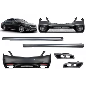 A Design package type S65 with side skirts suitable for Mercedes S-Class W222 2017-2020 long wheelbase
