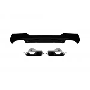 M Performance Design Design diffuser suitable for rear M bumper with chrome tips for BMW 4 Series G22 coupe, G23 convertible after 2020 -oo--oo-