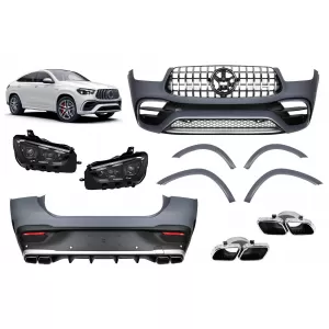 A Design package type GLE63 suitable for Mercedes GLE Coupe C167 2020-2023, with rear bumper and LED headlights