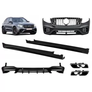 A design package type 63 suitable for Mercedes GLC X253 2015-2019 with side skirts for the model equipped with A Design Line rear bumper