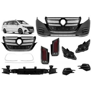 A Design Line 25 Facelift type tuning kit suitable for Mercedes V-Class W447 2014-2023 with headlights and taillights