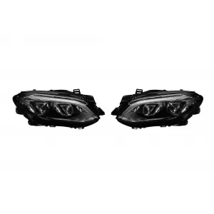 Tuning LED headlight set suitable for Mercedes ML 2012-2015, Black housing, suitable for models with Xenon headlights and GLE 63 style bumper conversion