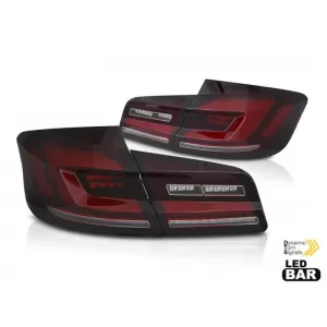 Tuning LED tail light set suitable for BMW 5 Series F10 2010-2016, smoked red, left and right