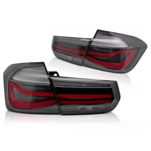 LED tail light set suitable for BMW 3 Series F30 sedan 2011-2018, smoked base, left and right