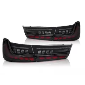 Tuning LED tail light set suitable for BMW 3 Series G20 2019-2022 with smoked base, dynamic turn signal, with 