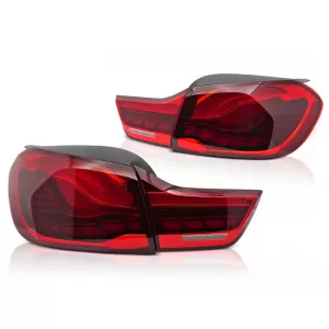 LED tail light set suitable for BMW 4 Series F32 coupe, F33 convertible, F36 Gran Coupe 2013-2021, M4 F82, F83 2014-2021, red base, left and right - ABBMTX6010158