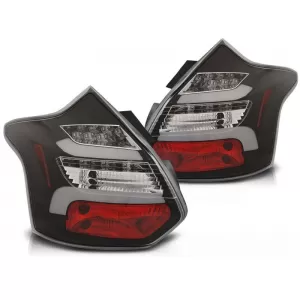 LED tuning tail light set suitable for Ford Focus III hatchback 2011-10.2014 with black base, left and right