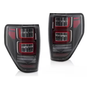 LED tuning tail light kit suitable for Ford F150 2008-2014, with dynamic turn signal, black base, left and right