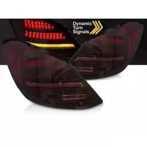Tuning LED tail light set suitable for Mercedes C-Class W205 sedan 2014-2021, red-black base, with dynamic turn signal, left and right