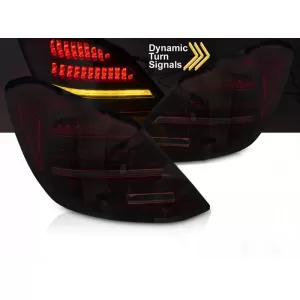 LED tuning tail light set suitable for Mercedes C-Class W205 sedan 2014-2021, red smoked base, with dynamic turn signal, left and right