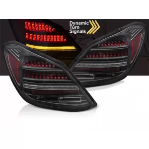 LED tuning tail light kit suitable for Mercedes C-Class W205 sedan 2014-2021, black-red base, with dynamic turn signal, left and right
