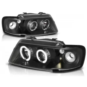 Tuning headlight set with halogen angel eyes suitable for Audi A3 8L 08.1996-08.2000, left and right
