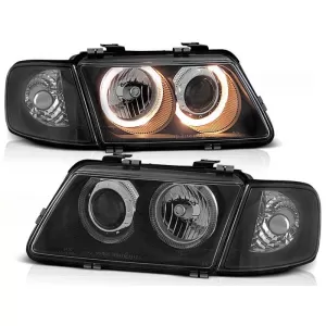 TUNING HEADLIGHT KIT WITH HALOGEN ANGEL EYES SUITABLE FOR AUDI A3 8L 08.1996-08.2000, LEFT AND RIGHT
