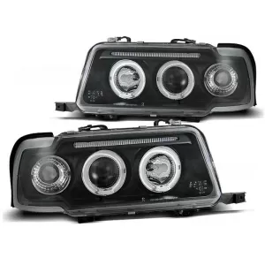 Tuning headlight set with halogen angel eyes suitable for Audi 80 B4 09.1991-04.1996, left and right