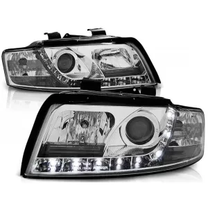 Tuning headlight set with LED lights suitable for Audi A4 B6 10.2000-10.2004 sedan/wagon, left and right