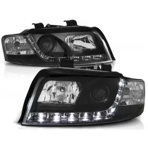 Tuning headlight set with LED lights suitable for Audi A4 B6 10.2000-10.2004 sedan/wagon, left and right