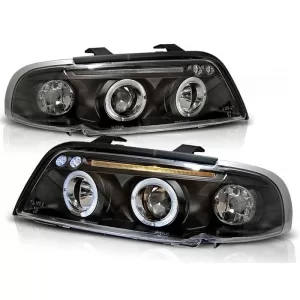 Tuning headlight set with halogen angel eyes suitable for Audi A4 B5 11.1994-12.1998 sedan/wagon, left and right