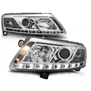Tuning headlight set with real DRL lights suitable for Audi A6 C6 04.2004-2008 sedan/wagon, left and right