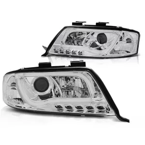 Tuning headlight set with LED lights suitable for Audi A6 C5 05.1997-05.2001 sedan/wagon, left and right