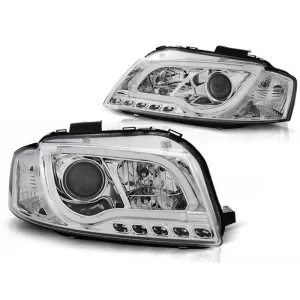 Tuning headlight set with LED lights suitable for Audi A3 8P 05.2003-03.2008 3D/5D, left and right
