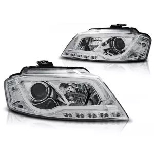 Tuning headlight set with real DRL lights suitable for Audi A3 8P 2008-2012 3D/5D, left and right