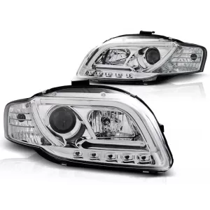 Tuning headlight set with real DRL lights suitable for Audi A4 B7 11.2004-03.2008 sedan/wagon/convertible, left and right