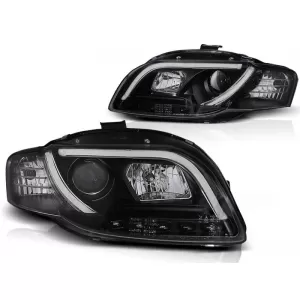 Tuning headlight set with real DRL lights suitable for Audi A4 B7 11.2004-03.2008 sedan/wagon/cabriolet, left and right