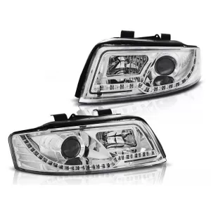 Tuning headlight set with LED lights suitable for Audi A4 B6 10.2000-10.2004 sedan/wagon, left and right