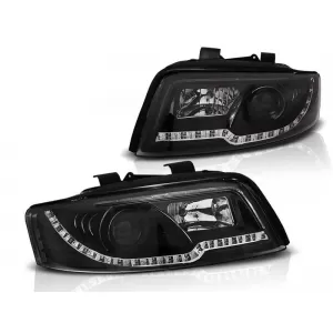 Tuning headlight set with LED lights suitable for Audi A4 B6 10.2000-10.2004 sedan/wagon, left and right