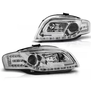 Tuning headlight set with LED lights suitable for Audi A4 B7 11.2004-03.2008 sedan/wagon/convertible, left and right