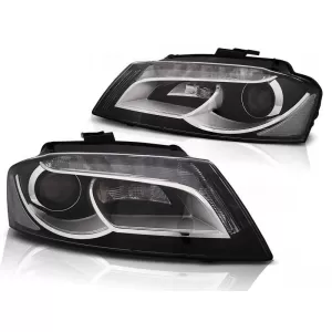 Tuning headlight set with real DRL lights suitable for Audi A3 8P 2008-2012 3D/5D, left and right