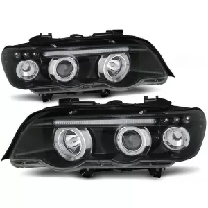 Tuning headlight kit with halogen angel eyes suitable for BMW X5 E53 09.1999-10.2003, left and right